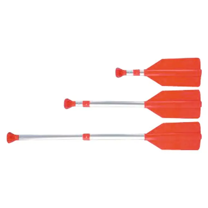 Pagaya telescópica - Largo: 55,9 cm, Aluminio - Tres remos rojos de diferentes longitudes. Ideal para kayak, canoa o botes inflables. Extensibles para un transporte cómodo.