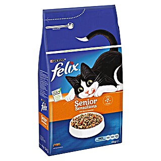 Felix Droogvoer voor katten Senior Sensations (4 kg, Kip, Kalkoen en Groenten)