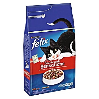 Felix Droogvoer voor katten Countryside Sensations (4 kg, Rund, Kip en Groenten)
