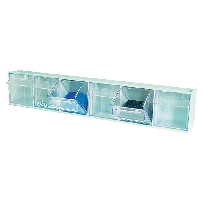 Organizador con gavetas extraíbles (Número de compartimentos: 4, Transparente)