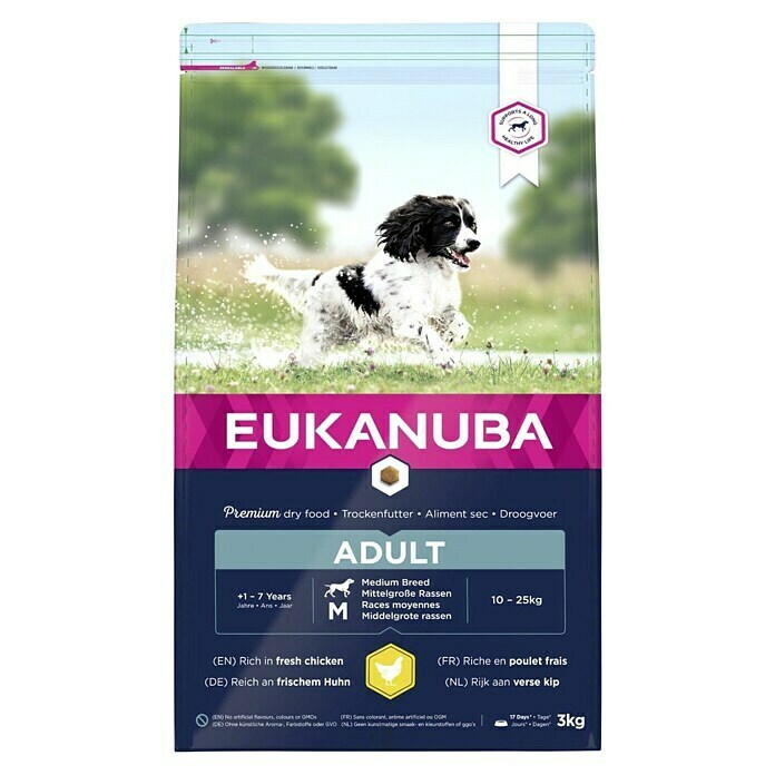 Eukanuba Droogvoer voor honden Active Adult Medium Breed Kip (1 jaar - 7 jaar, 3 kg) | BAUHAUS