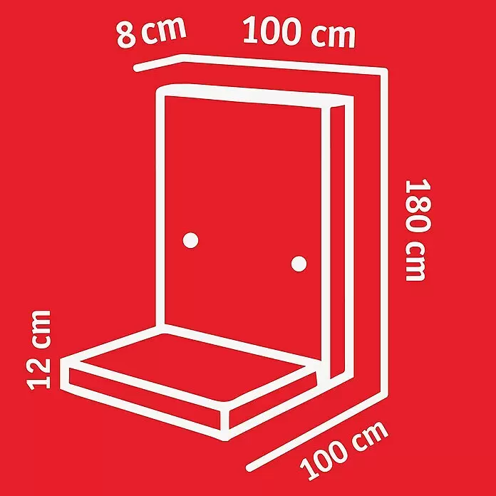 Diephaus L-Stein SlimBewehrt, Höhe: 180 cm, Breite: 100 cm, Stärke: 8 cm, Grau