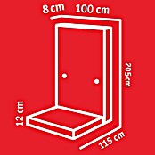 Diephaus L-Stein Slim (Bewehrt, Höhe: 205 cm, Breite: 100 cm, Stärke: 8 cm, Grau) | BAUHAUS