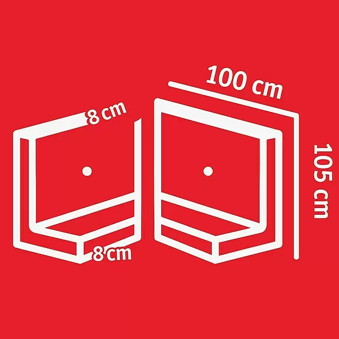 Diephaus L-Stein Slim InneneckeBewehrt, Höhe: 105 cm, Breite: 100 cm, Stärke: 8 cm, Grau