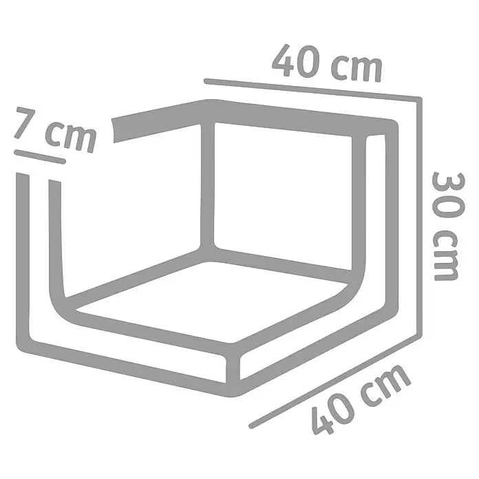 Diephaus L-Stein AußeneckeUnbewehrt, Höhe: 30 cm, Breite: 40 cm, Stärke: 7 cm, Grau