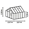 Vitavia Gewächshaus (3,21 x 2,57 x 2,3 m, Farbe: Smaragd, Polycarbonat, 4 mm)