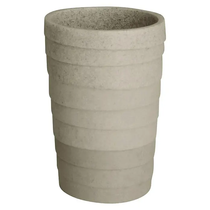 Aquasanit Layer Portacepillos - Ø x Al: 7,5 x 11 cm, Plástico, Marrón - Una maceta decorativa con un diseño acanalado, perfecta para uso interior y exterior. La maceta robusta es un verdadero atractivo para cualquier planta.