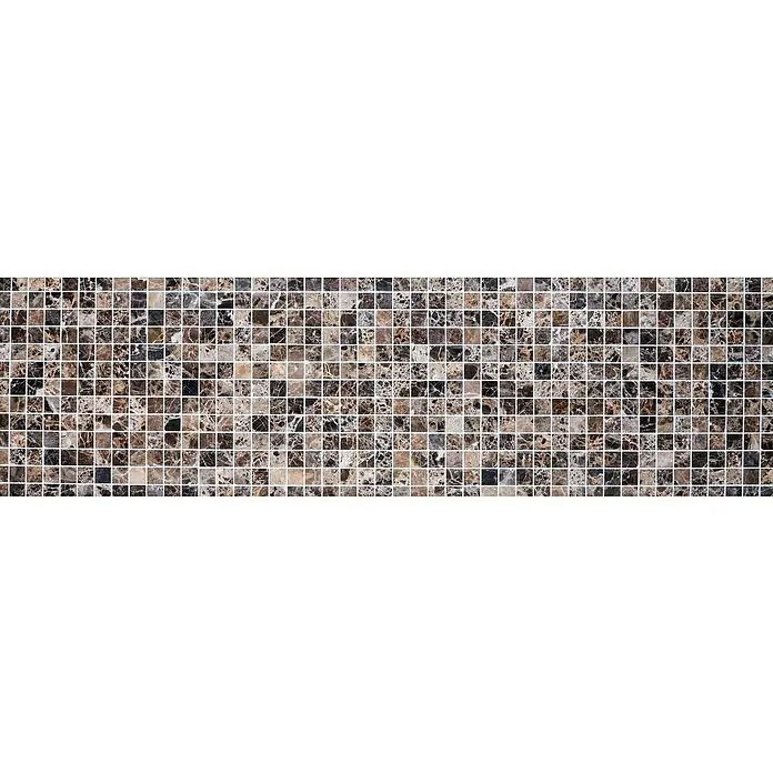 Mosaikfliese Quadrat MOS 32/2909 - 30,5 x 30,5 cm, Braun, Matt - Mosaikfliesen mit quadratischen Stücken in Braun-, Beige- und Schwarztönen, die ein auffälliges Muster für stilvolle Wand- und Bodengestaltung bieten.