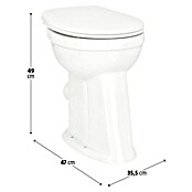 Camargue Stand-WC-Set Plus 100 (Mit Spülrand, WC Abgang: Waagerecht, Weiß)