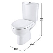 Spülrandlose WC-Kombination Parva (Mit WC-Sitz, Tiefspüler, Waagerecht)