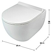 Camargue Spülrandloses Wand-WC Rom (Ohne WC-Sitz, Tiefspüler, Weiß)