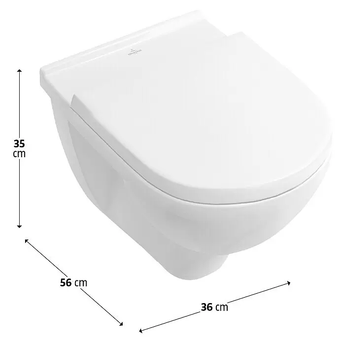 Villeroy & Boch Wand-WC-Set Targa StyleSpülrandlos, Ohne Spezialglasur, Spülform: Tief, WC Abgang: Waagerecht, Weiß