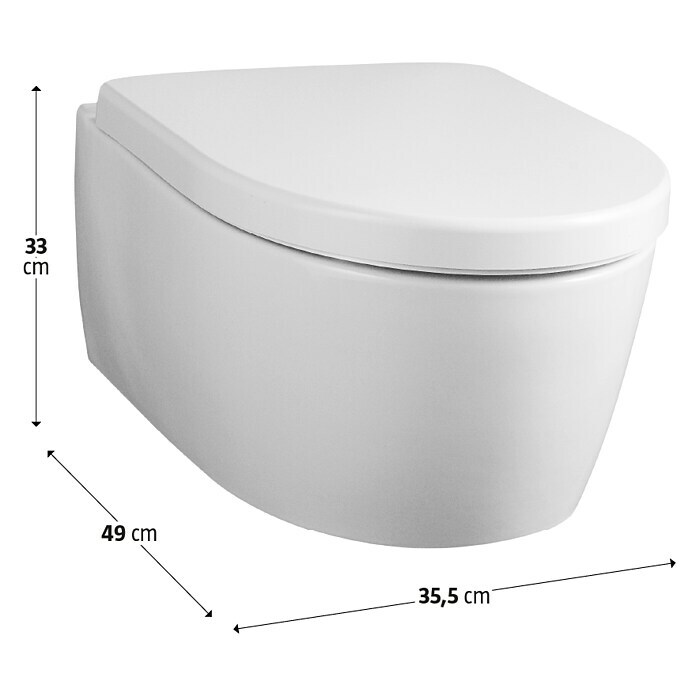 XS Weiß) Spülform: Wand-WC-Set | Abgang: Waagerecht, WC (Spülrandlos, Ohne iCon Tief, Spezialglasur, Geberit BAUHAUS