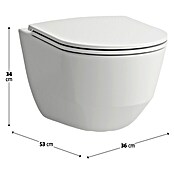 Laufen Pro Spülrandloses Wand-WC (Ohne WC-Sitz, Ohne Beschichtung, Tiefspüler, Weiß)