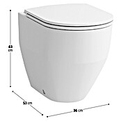 Laufen Pro Spülrandloses Stand-WC (Ohne WC-Sitz, Ohne Beschichtung, Tiefspüler, Waagerecht, Weiß)