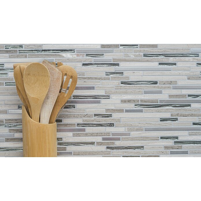 Mosaikfliese Verbund Crystal Mix XNM SV85 (28,6 x 29,8 cm, Weiß/Beige, Glänzend)