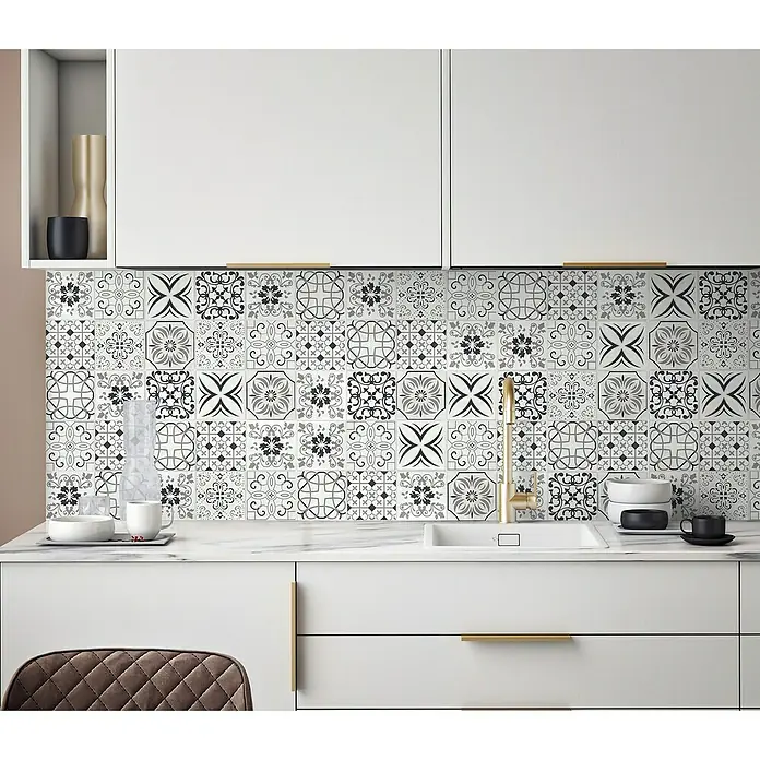 Mosaique Murale MOSANI Blanc Brillant 298x298mm, Carrelage Cuisine Salle De Bain