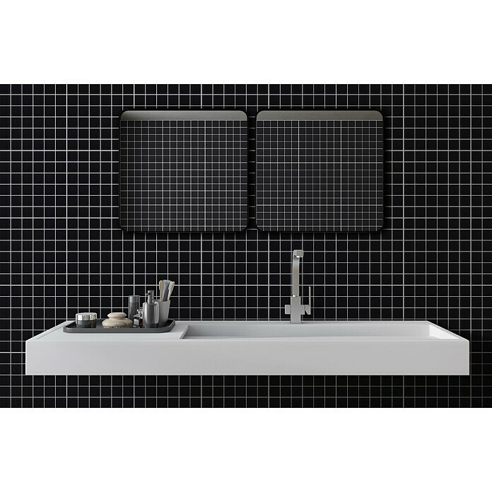 Mosaikfliese Quadrat Uni SAT 402 (29,8 x 29,8 cm, Schwarz, Matt)