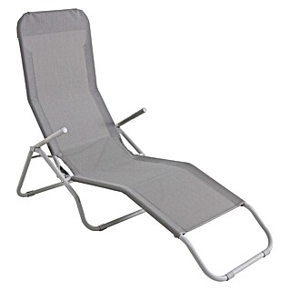 Sunfun Marissa Ligbed (l x b x h: 136 x 61 x 102 cm, Lichtgrijs, Staal, Inklapbaar)