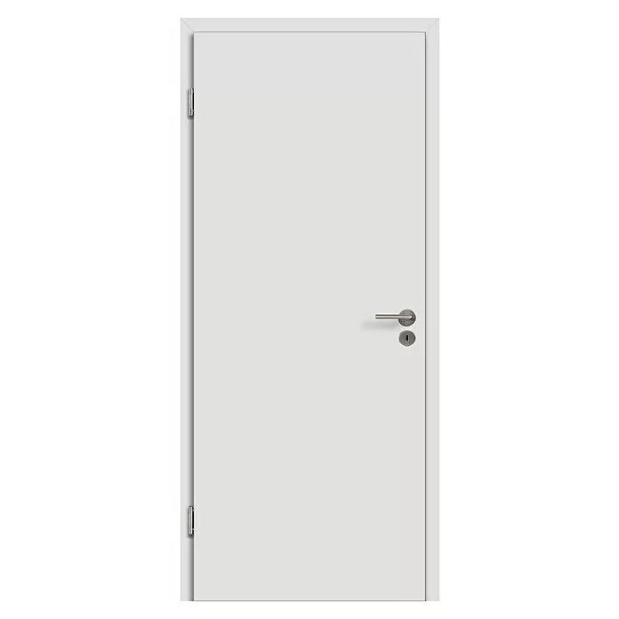 Kilsgaard Zimmertür 42/00 - 735 x 1.985 mm, DIN Anschlag: Links, Daunengrau, Röhrenspan - Vorderansicht