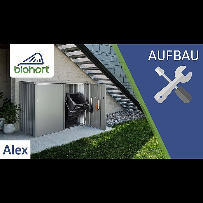 Biohort Mülltonnenbox Alex (L x B x H: 88 x 80 x 129 cm, Dunkelgrau Metallic) | BAUHAUS