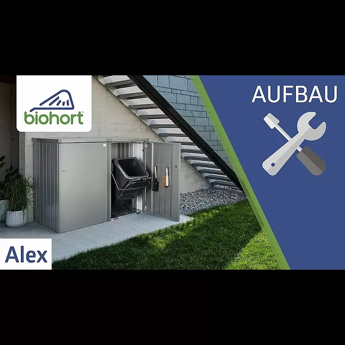 Biohort Mülltonnenbox Alex - L x B x H: 88 x 80 x 129 cm, Dunkelgrau-Metallic - Aufbauvideo