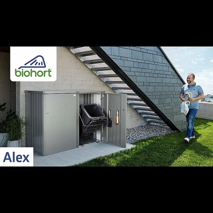Biohort Mülltonnenbox Alex (L x B x H: 88 x 80 x 129 cm, Dunkelgrau Metallic) | BAUHAUS