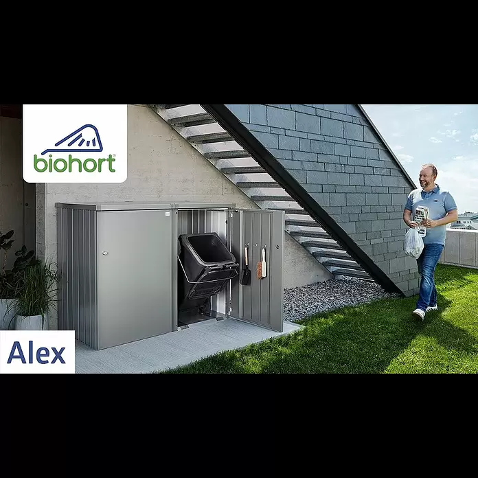 Biohort Mülltonnenbox Alex - L x B x H: 88 x 80 x 129 cm, Dunkelgrau-Metallic - Biohort Mülltonnenbox Alex®