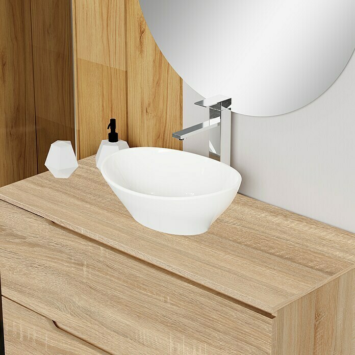 Conjunto de mueble de baño Zeus Top (100 cm, 4 pzs., Natural, Mate)