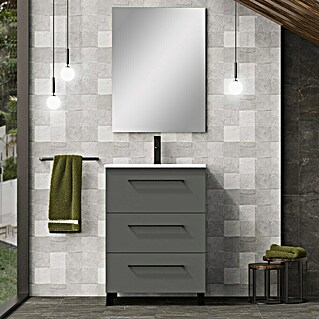 Artysan Conjunto de mueble de baño Arosa 3C (Ancho: 60 cm, 3 pzs., Antracita, Mate)