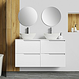 Conjunto de mueble de baño Zeus Top (120 cm, 6 pzs., Blanco, Mate)