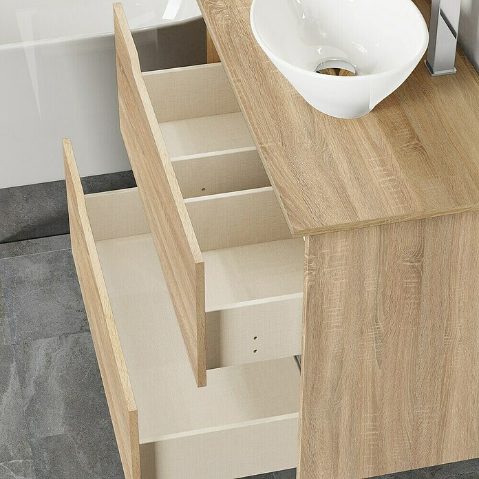 Artysan Conjunto de mueble de baño Zeus Top (Ancho: 80 cm, 4 pzs., Natural, Mate) | BAUHAUS