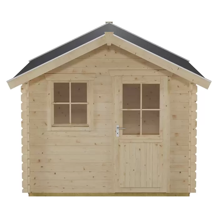SKAN HOLZ Gartenhaus Porto 3 - Außenmaß inkl. Dachüberstand (B x T): 280 x 355 cm, Holz, Natur