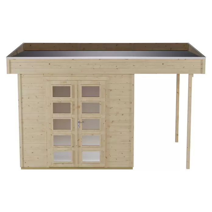 SKAN HOLZ Gartenhaus Venlo 2 - Außenmaß inkl. Dachüberstand (B x T): 420 x 290 cm, Holz, Natur