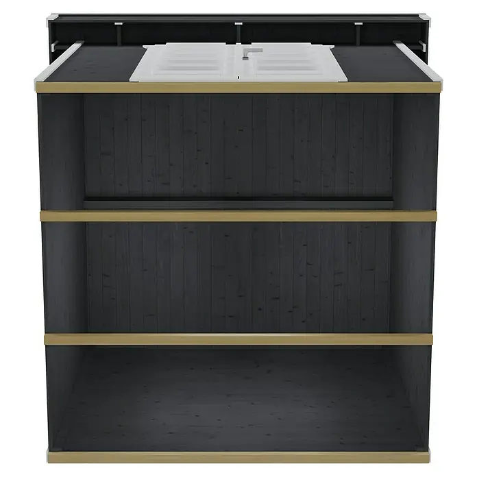 Skan Holz Gartenhaus Venlo 1Außenmaß inkl. Dachüberstand (B x T): 290 x 290 cm, Holz, Schiefergrau
