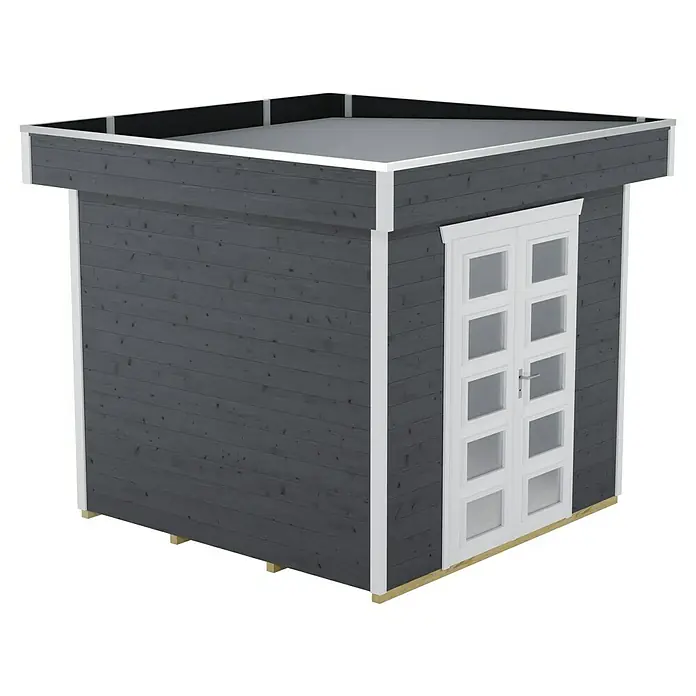 Skan Holz Gartenhaus Venlo 1Außenmaß inkl. Dachüberstand (B x T): 290 x 290 cm, Holz, Schiefergrau