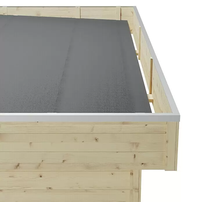 SKAN HOLZ Gartenhaus Breda 1 - Außenmaß inkl. Dachüberstand (B x T): 420 x 360 cm, Holz, Natur - Detailaufnahme