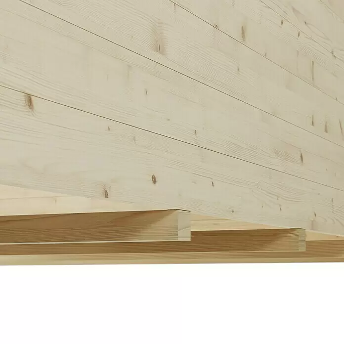 SKAN HOLZ Gartenhaus Breda 1 - Außenmaß inkl. Dachüberstand (B x T): 420 x 360 cm, Holz, Natur - Detailaufnahme