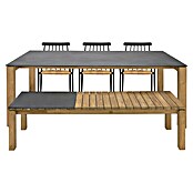 Gartenmöbel-Set Zoe/Eva (5 -tlg., Teakholz/Keramik/Aluminium/Rattan, Naturbraun/Anthrazit) | BAUHAUS