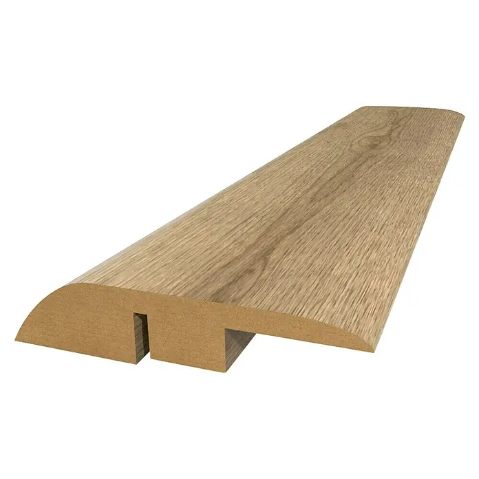 Junta de transición Roble Jerez - 2,44 m x 48 mm x 10 mm, Pegado - Perfil de transición de madera de roble con lengüeta y ranura para una transición perfecta entre dos pavimentos.