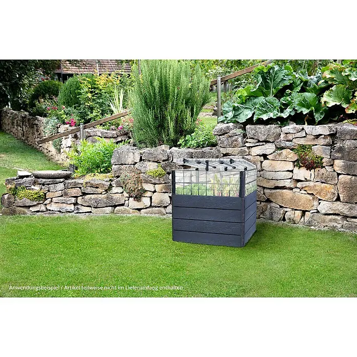 Garantia Hochbeet-Abdeckung - L x B x H: 80 x 80 x 5 cm, Kunststoff - Das sechseckige Hochbeet mit Aufsatz aus Glas und Holz. Eine tolle Lösung für den eigenen Garten.