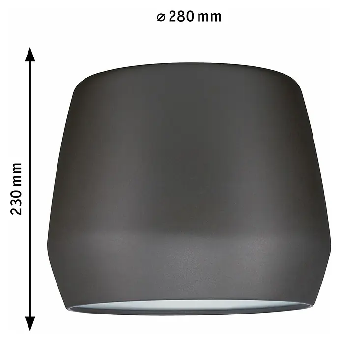 Paulmann URail 2Easy Lampenschirm Pirm - Durchmesser: 28 cm, Grau, Metall, Rund - Ein grauer Lampenschirm mit den Maßen Ø 280 mm und 230 mm Höhe. Das Produkt ist schlicht, aber elegant.