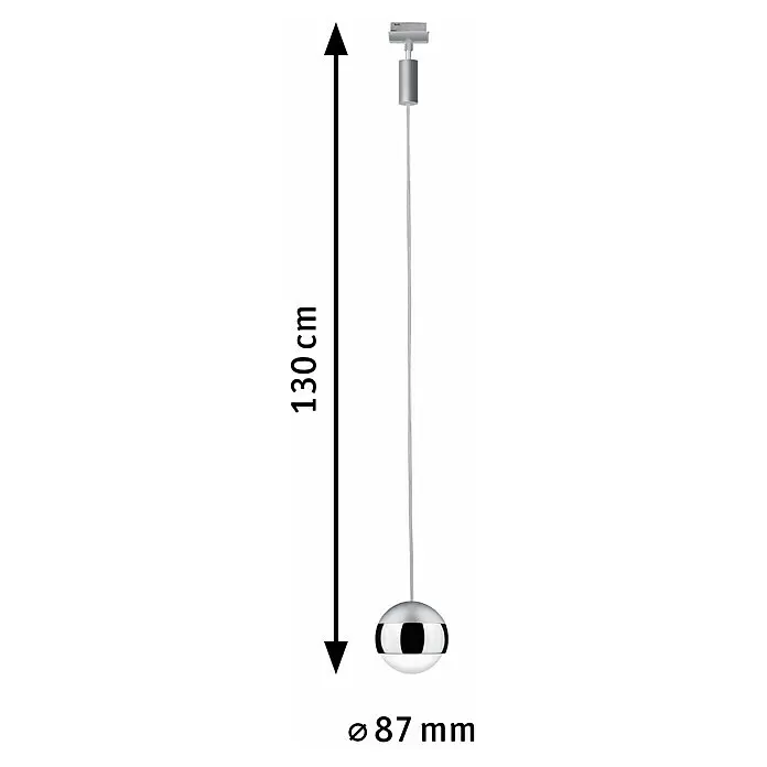 Paulmann URail LED-Pendelleuchte Capsule IIWarmweiß, Chrom, Ø x H: 8,7 x 130 cm