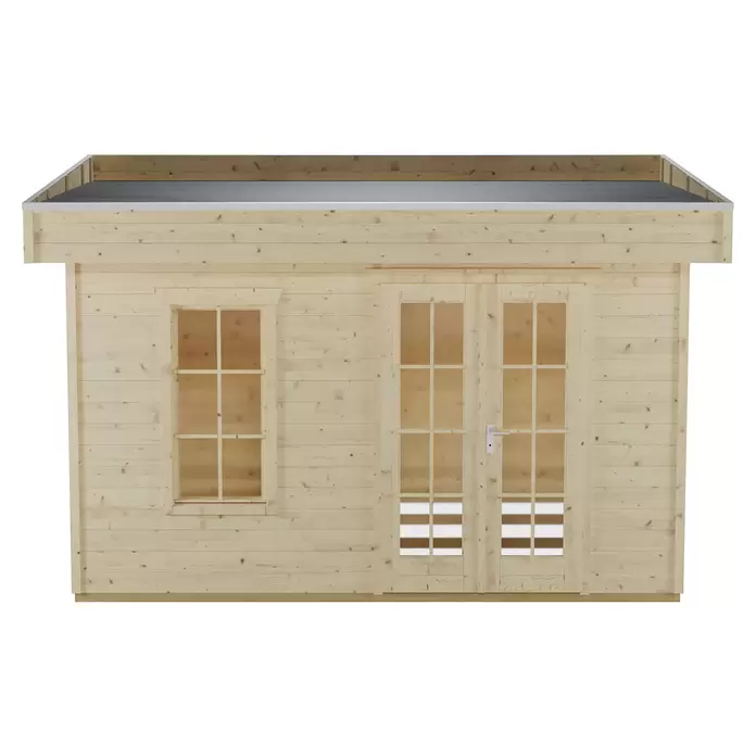 SKAN HOLZ Gartenhaus Breda 1 - Außenmaß inkl. Dachüberstand (B x T): 420 x 360 cm, Holz, Natur