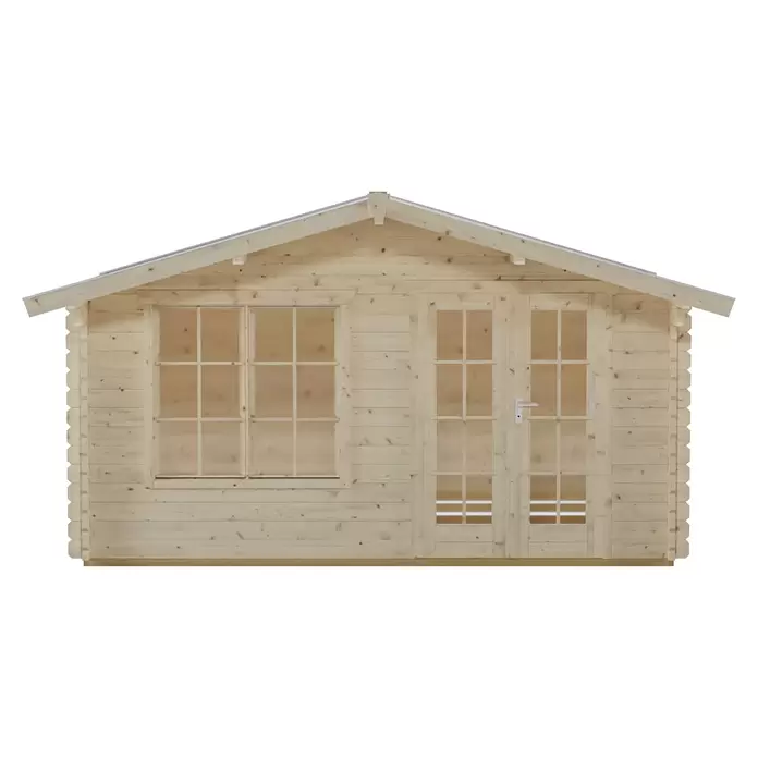 SKAN HOLZ Gartenhaus Stavanger 2 - Außenmaß inkl. Dachüberstand (B x T): 420 x 480 cm, Holz, Natur