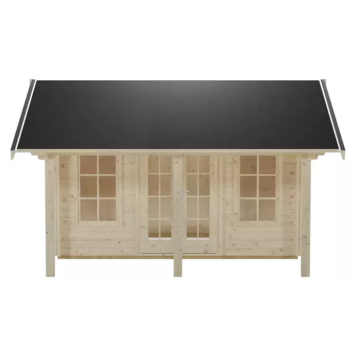 SKAN HOLZ Gartenhaus Luzern - Außenmaß inkl. Dachüberstand (B x T): 460 x 580 cm, Holz, Natur, 1 Lage Dachschalung
