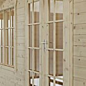 SKAN HOLZ Gartenhaus Stavanger 2 (Außenmaß inkl. Dachüberstand (B x T): 420 x 480 cm, Holz, Natur) | BAUHAUS