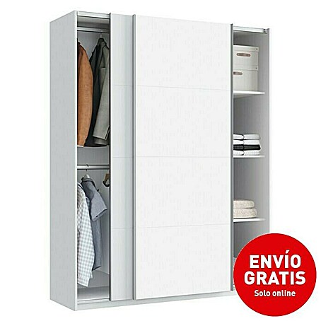 Muebles Pitarch Armario de puertas correderas Onix (L x An x Al: 62 x 150 x 200 cm, Blanco)