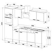 Respekta Küchenleerblock Oliver (Breite: 280 cm, Grau, Ohne Elektrogeräte) | BAUHAUS