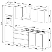 Respekta Premium Küchenleerblock Lorena (Breite: 270 cm, Weiß, Matt, Dekor Arbeitsplatte: Steinoptik, Ohne Elektrogeräte) | BAUHAUS